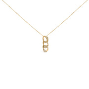 Bids.com 14K Yellow Gold Plated .925 Sterling Silver 1/6 Cttw Diamond Interlocking Triple Asymmetric Circle Hoop 18" Pendant Necklace (H-I Color, I1-I2 Clarity) Necklaces White Smoke Yellow.Sterling Silver / 18