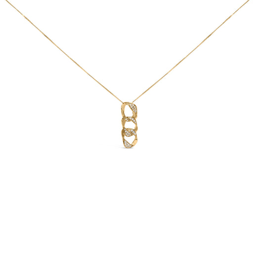 Bids.com 14K Yellow Gold Plated .925 Sterling Silver 1/6 Cttw Diamond Interlocking Triple Asymmetric Circle Hoop 18" Pendant Necklace (H-I Color, I1-I2 Clarity) Necklaces White Smoke Yellow.Sterling Silver / 18