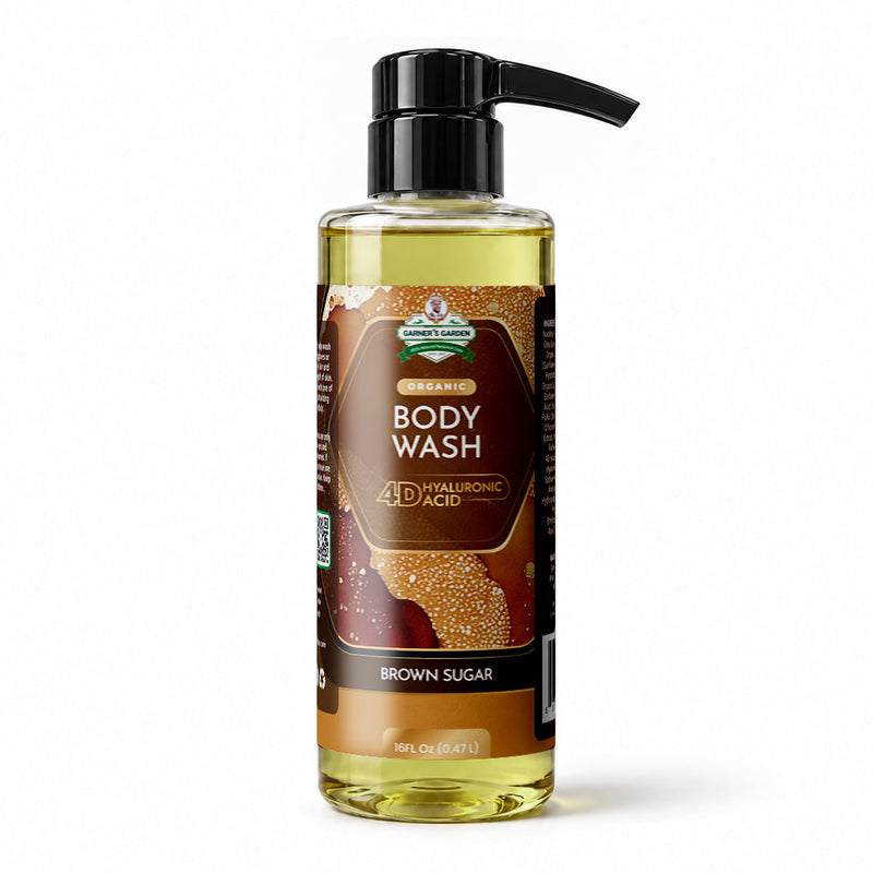 Garner's Garden 4D Hyaluronic Acid Body Wash | Organic Body Wash White Smoke 4D HA Body Wash Brown Sugar / 16 oz (Recommended)