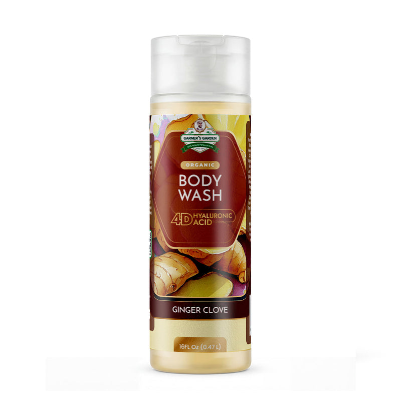 Garner's Garden 4D Hyaluronic Acid Body Wash | Organic Body Wash Lavender 4D HA Body Wash Ginger Clove / 16oz (Recommended)