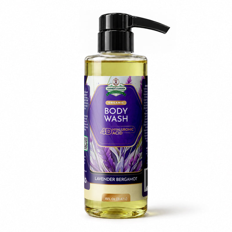 Garner's Garden 4D Hyaluronic Acid Body Wash | Organic Body Wash White Smoke 4D HA Body Wash Lavender / 16 oz (Recommended)