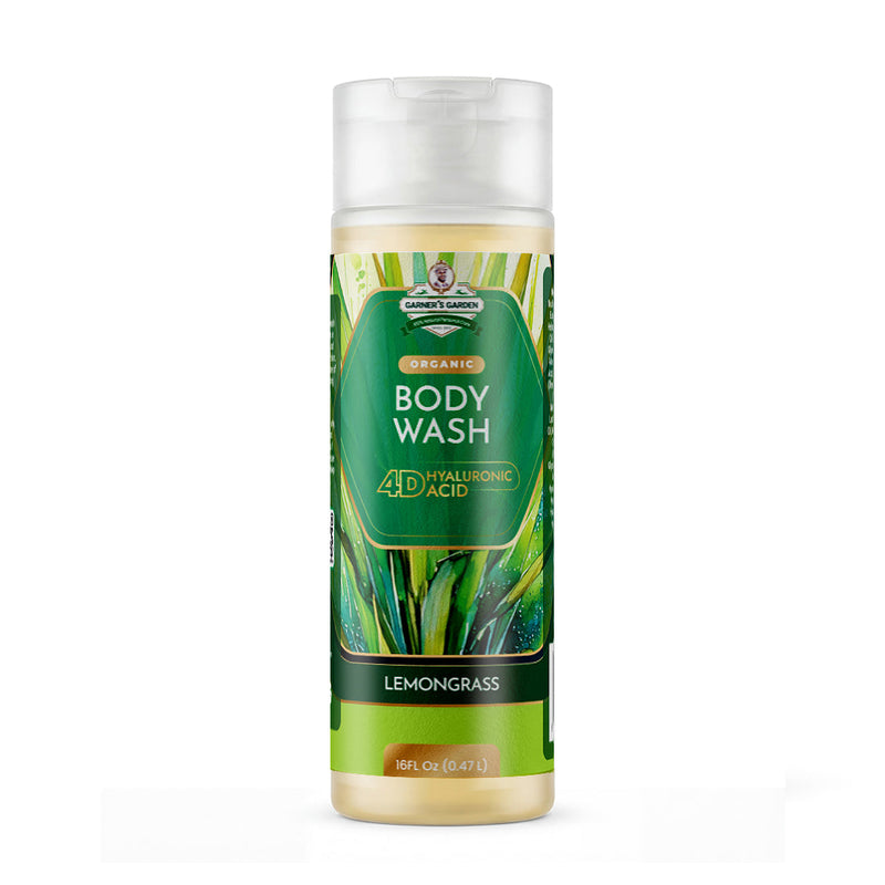 Garner's Garden 4D Hyaluronic Acid Body Wash | Organic Body Wash Lavender 4D HA Body Wash Lemongrass / 16oz (Recommended)