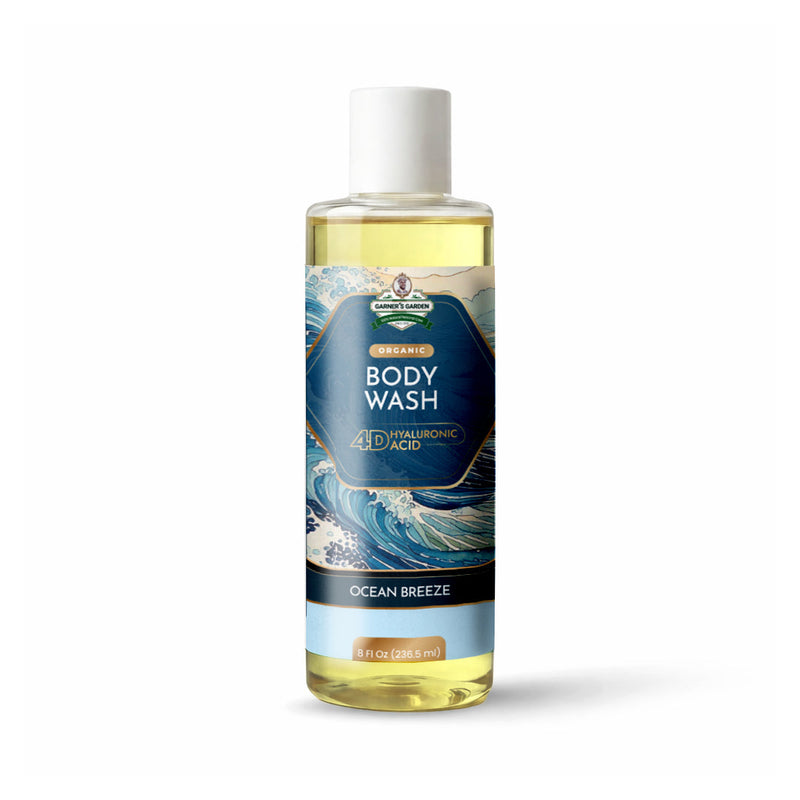 Garner's Garden 4D Hyaluronic Acid Body Wash | Organic Body Wash White Smoke 4D HA Body Wash Ocean Breeze / 8 oz (try me)