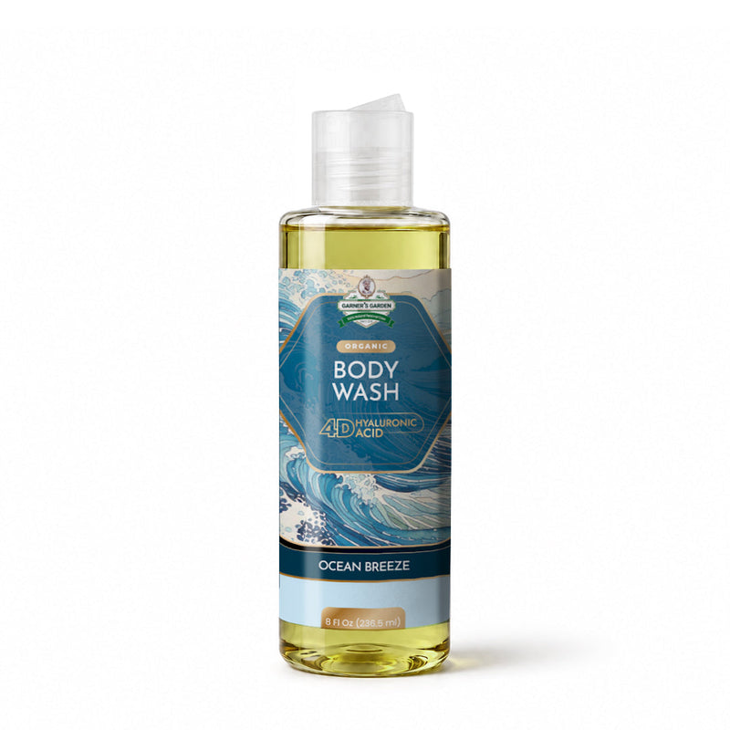 Garner's Garden 4D Hyaluronic Acid Body Wash | Organic Body Wash White Smoke 4D HA Body Wash Ocean Breeze / 8 oz (try me)