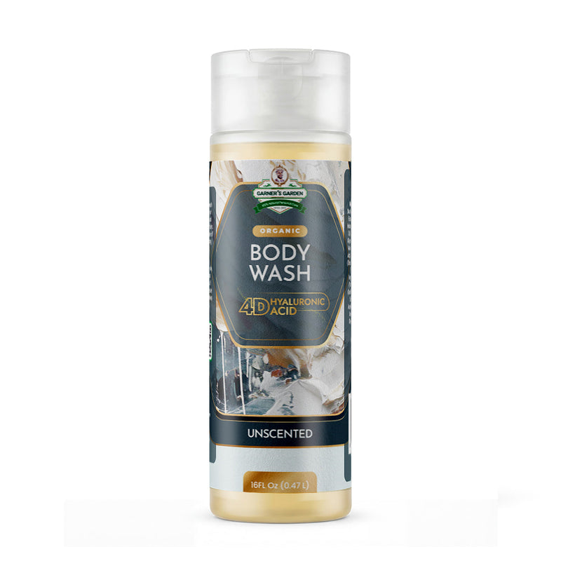 Garner's Garden 4D Hyaluronic Acid Body Wash | Organic Body Wash Lavender 4D HA Body Wash Unscented / 16oz (Recommended)