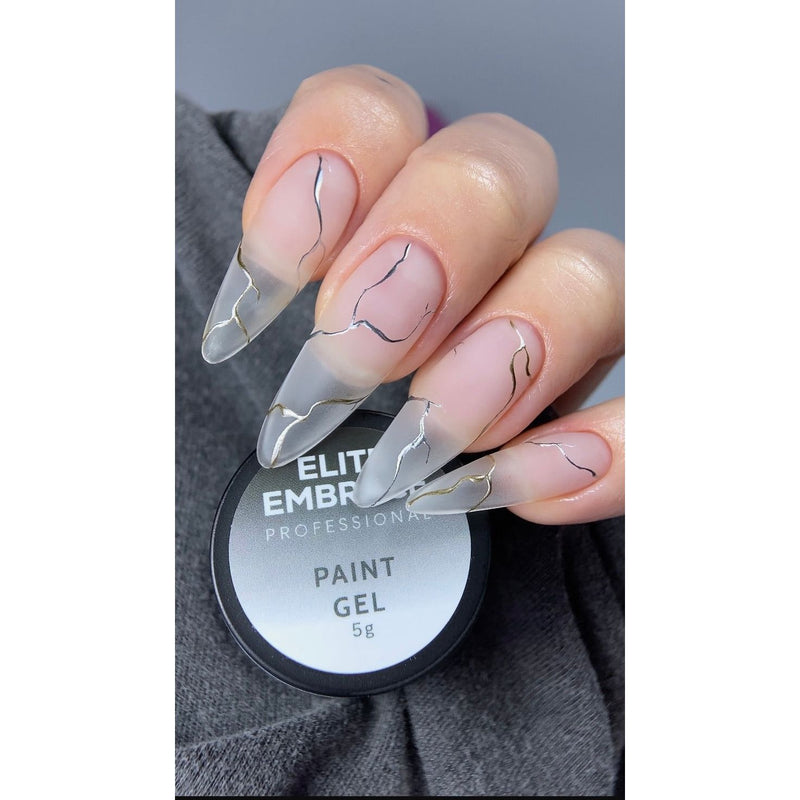 nbmsupply ELITE EMBRACE Professional Metallic Paint Gel Silver 5g  EMGS05 Dim Gray