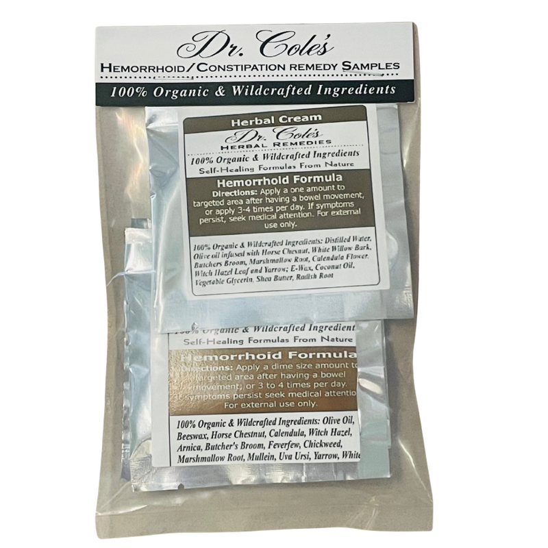 COLEHERBALS LLC Hemorrhoids & Constipation Sample Pack Gray