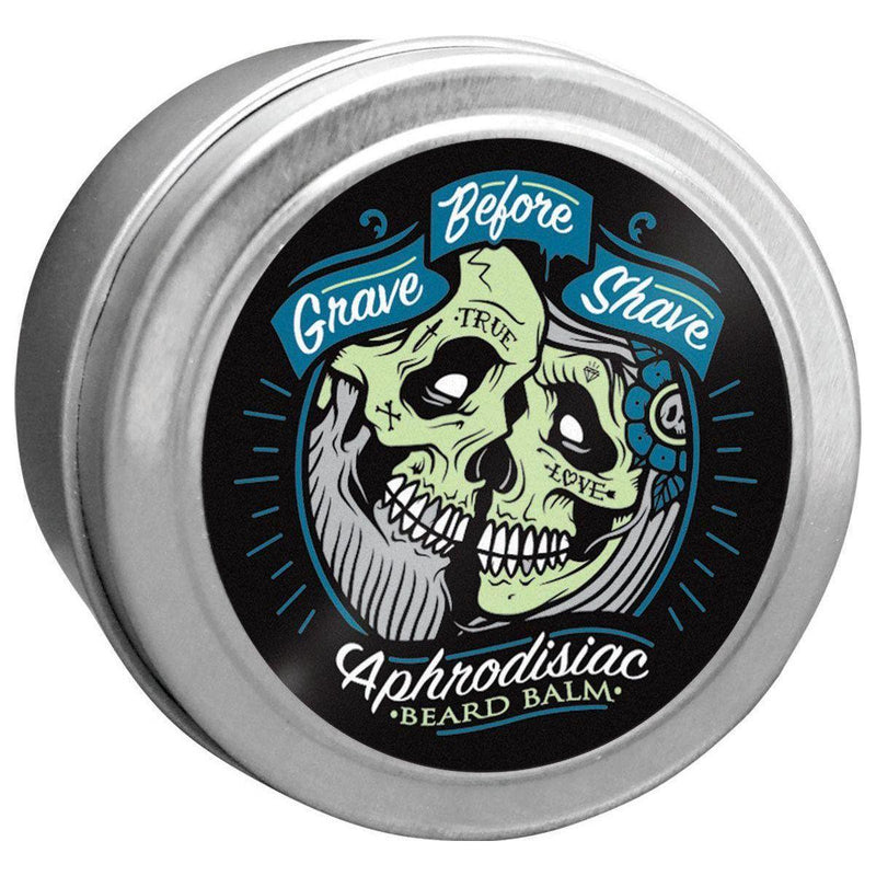 Grave Before Shave 4 OZ. BIG TINS GRAVE BEFORE SHAVE BEARD™  BALM Balms Gray APHRODISIAC BLEND 4 oz. Tin