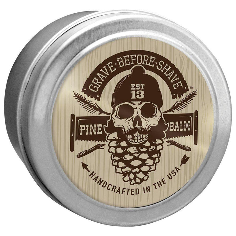 Grave Before Shave 4 OZ. BIG TINS GRAVE BEFORE SHAVE BEARD™  BALM Balms Dark Gray PINE SCENT 4 oz. Tin