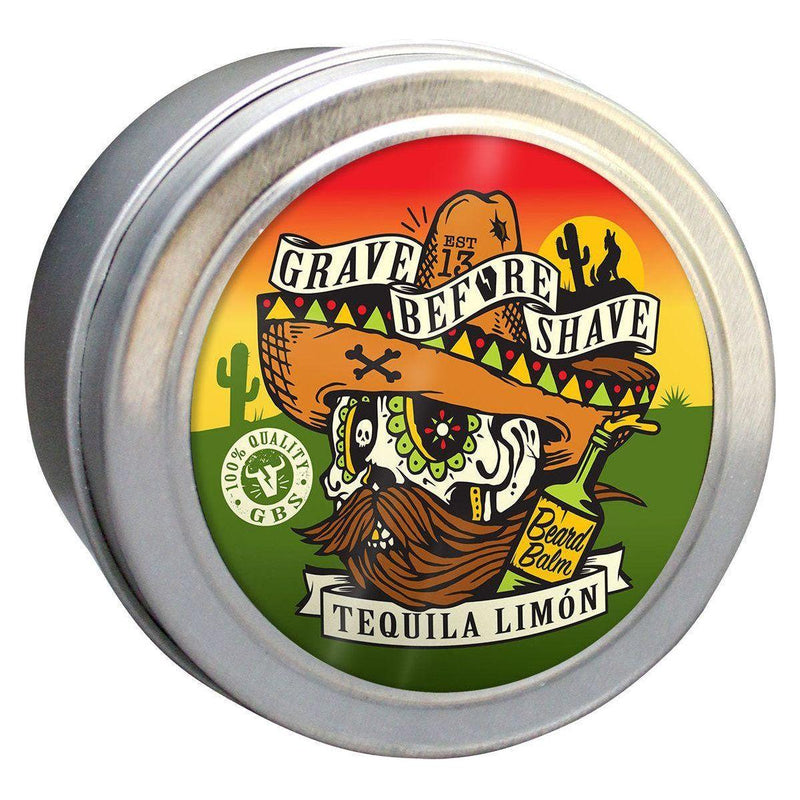 Grave Before Shave 4 OZ. BIG TINS GRAVE BEFORE SHAVE BEARD™  BALM Balms Gray TEQUILA LIMON BLEND 4 oz. Tin
