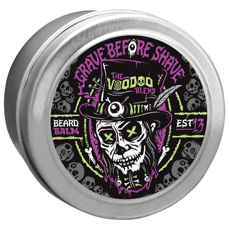 Grave Before Shave 4 OZ. BIG TINS GRAVE BEFORE SHAVE BEARD™  BALM Balms Black Voodoo Blend 4 oz. tin (soothing sage and cedarwood)