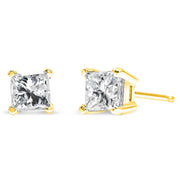Bids.com 14K Yellow Gold 1/3 Cttw Princess-Cut Square Near Colorless Diamond Classic 4-Prong Solitaire Stud Earrings (J-K Color, I1-I2 Clarity) Earrings White Smoke Yellow.Gold / 0.33