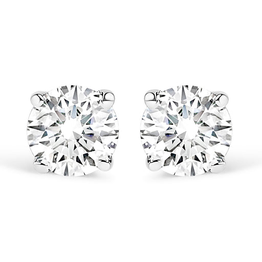 Bids.com 14K White Gold 1/2 Cttw Round Lab Grown Diamond Solitaire Stud Earrings Earrings White Smoke Yellow.Gold / 0.5
