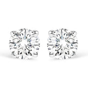Bids.com 14K White Gold 1.00 Cttw Round Brilliant-Cut Near Colorless Diamond Classic 4-Prong Stud Earrings (H-I Color, I1-I2 Clarity) Earrings White Smoke White.Gold / 1