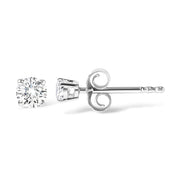 Bids.com 14K White Gold 1.0 Cttw 4-Prong Set Brilliant Round-Cut Solitaire Lab Grown Diamond Push Back Stud Earrings (E-F Color, VVS2-VS1 Clarity) Earrings White Smoke White.Gold / 1