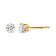 Bids.com AGS Certified 14K Yellow Gold 1/2 Cttw 4 Prong Set Brilliant Round-Cut Solitaire Diamond Push Back Stud Earrings (O-P, Color, SI2-I1 Clarity) Earrings White Smoke Yellow.Gold / 0.5