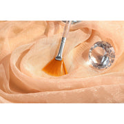 ZAQ Skin & Body Fan Mask Brush with Synthetic Bristles & Acrylic Handle Tan