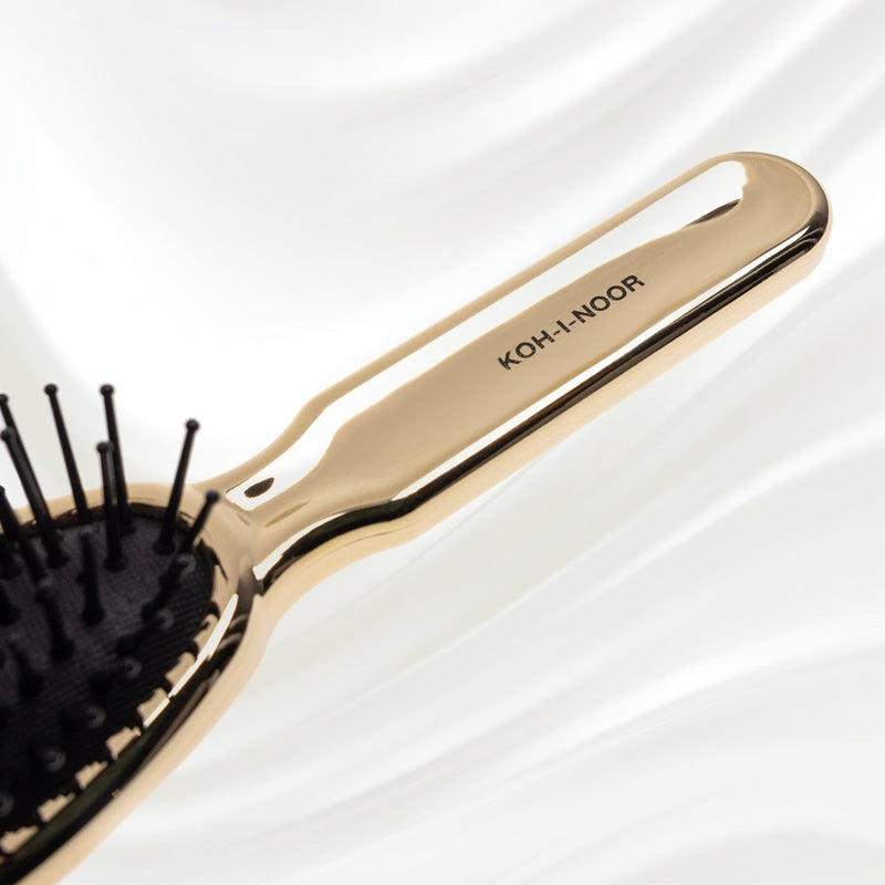 KOH-I-NOOR Beauty USA Metallic Pneumatic Oval Synthetic Pin Hairbrush Hair Brush Lavender Chrome / Small,Gold / Small,Chrome / Large,Gold / Large