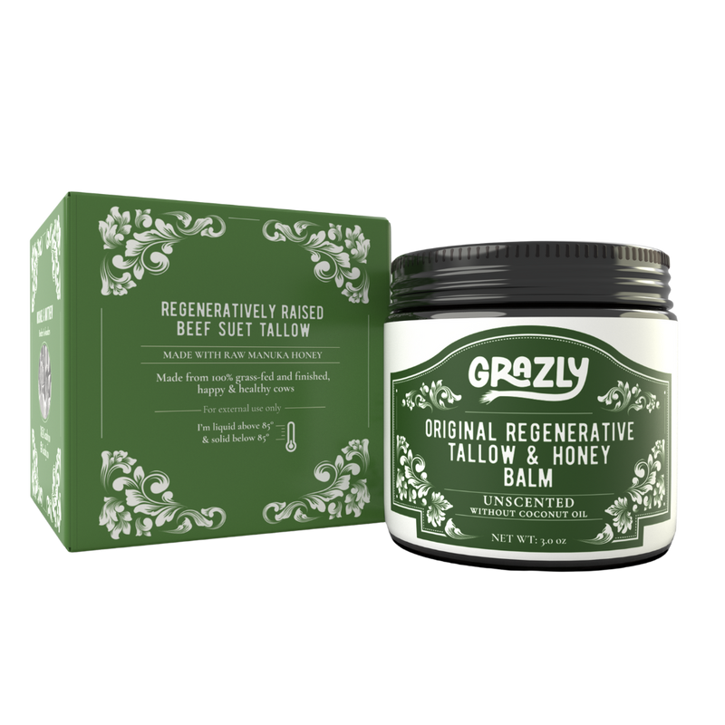 Grazly Original Tallow & Manuka Honey Balm Dark Olive Green With Coconut Oil / 1 Jar,With Coconut Oil / Buy 2 Get 1 Free,With Coconut Oil / Buy 3 Get 2 Free,Without Coconut Oil / 1 Jar,Without Coconut Oil / Buy 2 Get 1 Free,Without Coconut Oil / Buy 3 Get 2 Free
