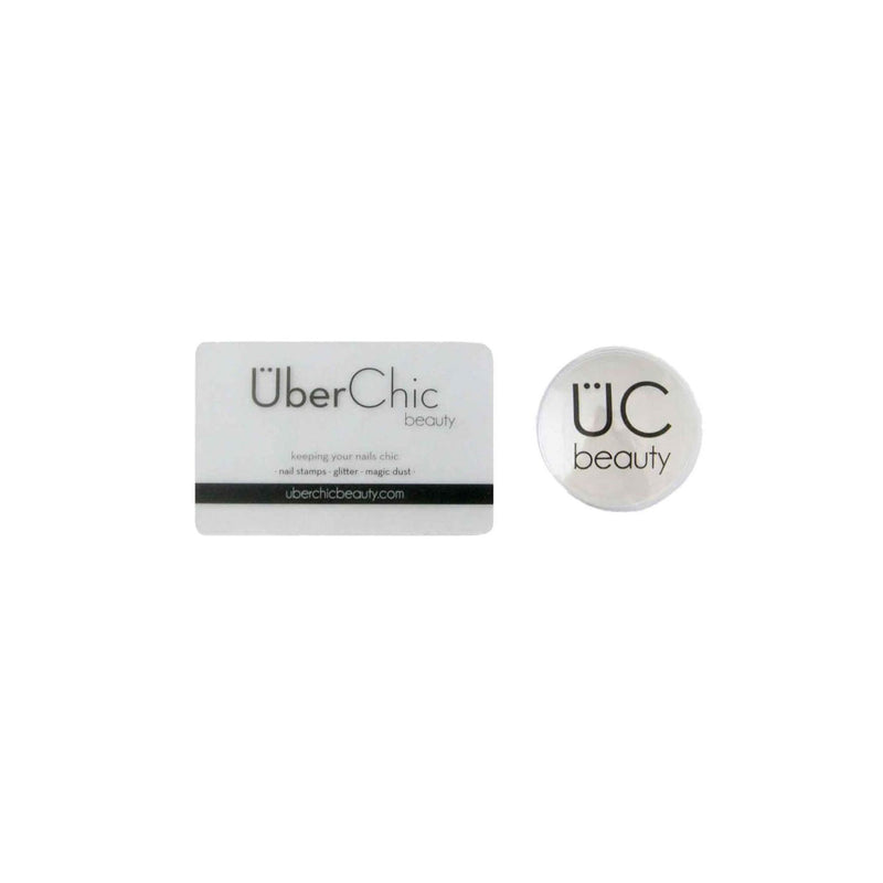 UberChic Beauty XL Clear Stamper with Clear Tall Holder Tool Light Gray