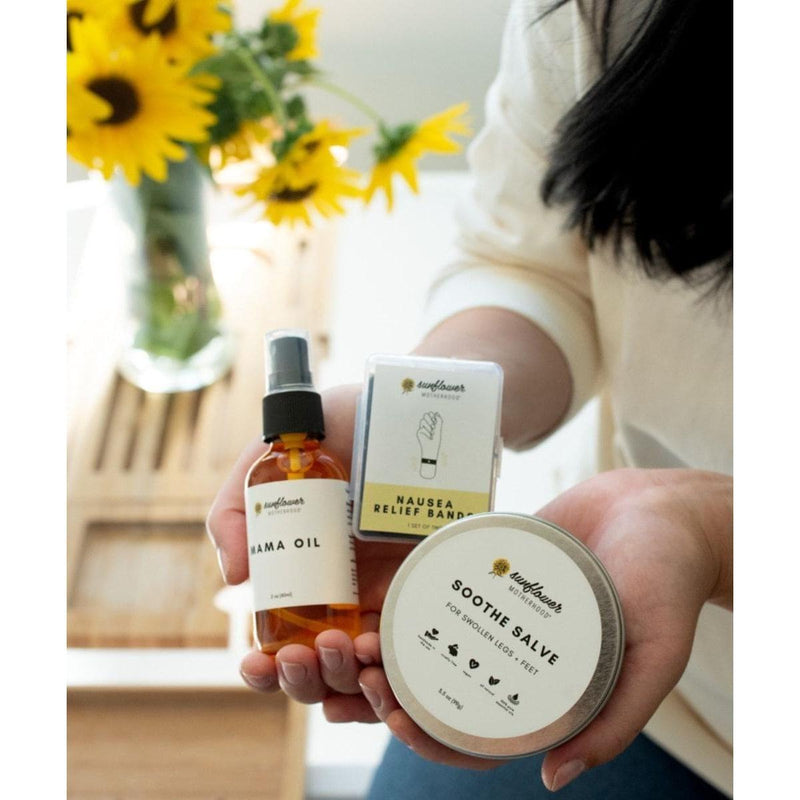 Sunflower Motherhood Pregnancy Mama Pouch Bundle Baby Gift Set Light Gray