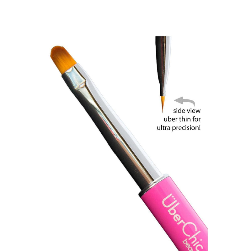 UberChic Beauty Oval Gel Clean Up Brush - Pink Brush Dark Slate Gray