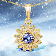 Bids.com 0.31 Carat Genuine Tanzanite and White Diamond 14K Yellow Gold Pendant Pendants White Smoke