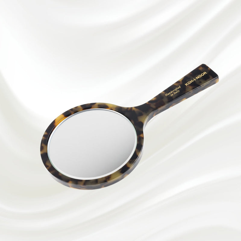 KOH-I-NOOR Beauty USA Luxury Hand Mirror - Garden Green Acetate with German Glass Mirror Lavender