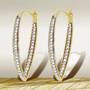 Bids.com 10K Yellow Gold 1/2 Cttw Round-Cut Diamond Modern Hoop Earrings (I-J Color, I2-I3 Clarity) Earrings Lavender Yellow.Gold / 0.5