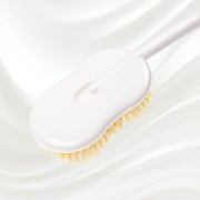 KOH-I-NOOR Beauty USA Natural Bristle Shower Back Brush - Long Handle for Full Back Exfoliation Bath & Body Brushes White Smoke