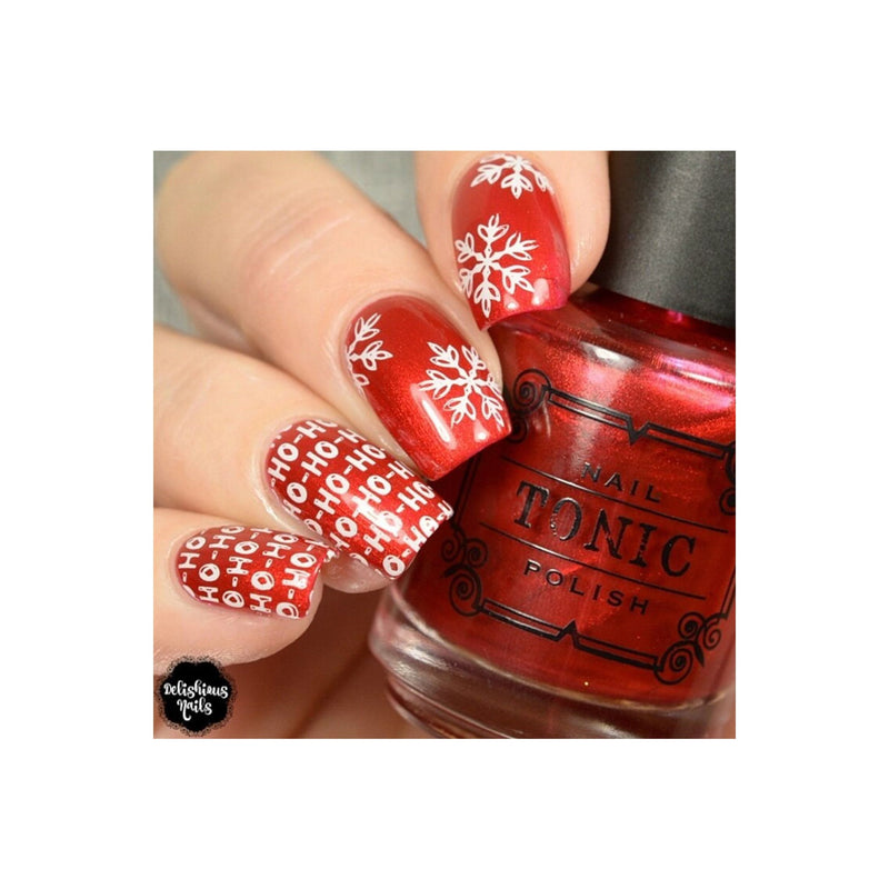 UberChic Beauty Happy Christmas, (Christmas-04) Stamping Plate Saddle Brown