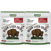 Grazly Bison Liver Crisps - 100% Grass-Fed/Finished Bison Crisp Light Gray Old Fashioned / 2 Pack