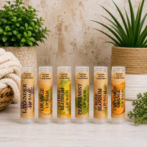 MION Artisan Soap Co. Lip Balm | Made with Cocoa & Mango Butter Light Gray Citrus Blossom,Rose Blossom,Orange,Peppermint,Lavender,Cinnamon & Orange