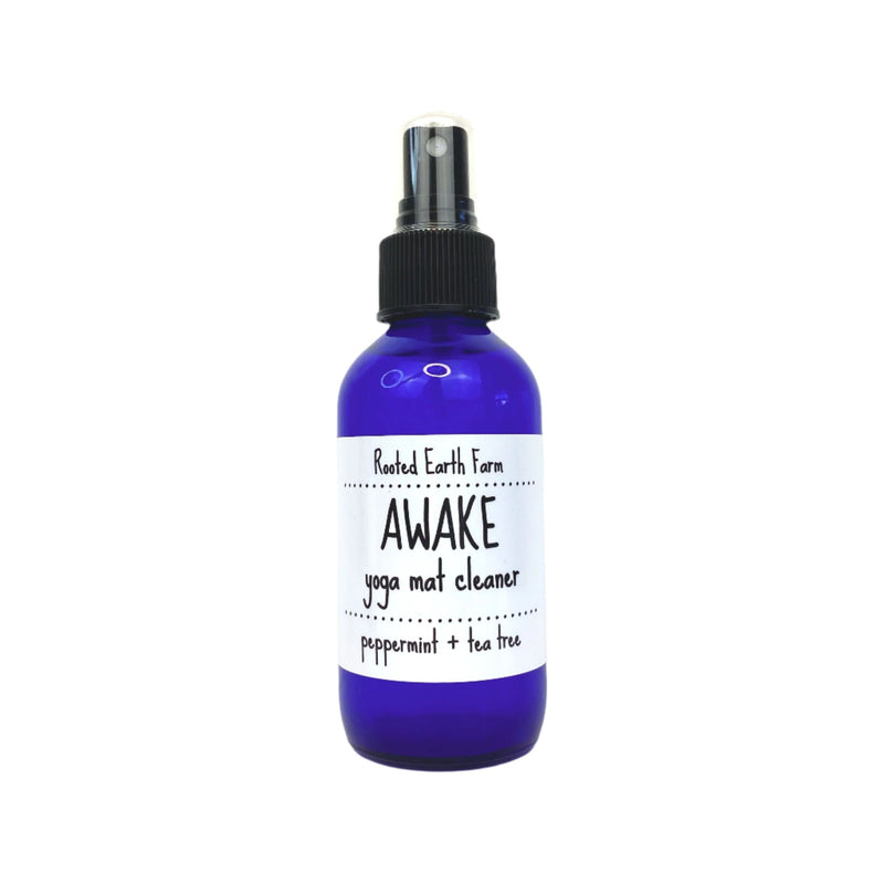 Rooted Earth Farm + Apothecary Awake Yoga Mat Spray Yoga Mat Sprays Dark Slate Blue 4 oz