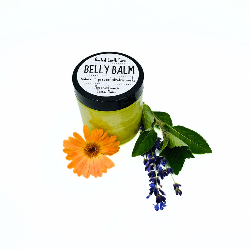Rooted Earth Farm + Apothecary Belly Balm Herbal Salves + Balms White Smoke 1 oz,2 oz,4 oz