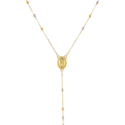 Bids.com 14k Tri Color Gold Lariat Rosary Necklace Necklaces White Smoke 26 / Tri-Color Gold