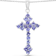 Bids.com 2.00 Carat Genuine Tanzanite .925 Sterling Silver Pendant Pendants White Smoke size 18.00,size 20.00