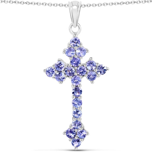 Bids.com 2.00 Carat Genuine Tanzanite .925 Sterling Silver Pendant Pendants White Smoke size 18.00,size 20.00
