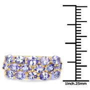 Bids.com 2.72 Carat Genuine Tanzanite .925 Sterling Silver Ring Rings White Smoke size 7.00,size 8.00,size 6.00,size 9.00,size 5.00