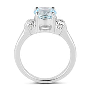 Bids.com 2.28 Carat Genuine Blue Topaz and White Topaz .925 Sterling Silver Ring Rings White Smoke size 6.00,size 7.00,size 8.00,size 5.00,size 9.00