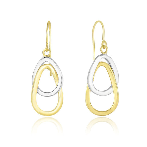 Bids.com 14k Two-Tone Gold Interlaced Open Teardrop Drop Earrings Earrings White Smoke Two-Tone Gold