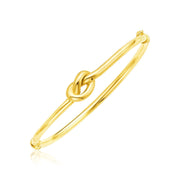 Bids.com 14k Yellow Gold Bangle Bracelet with Polished Knot Bracelets White Smoke 7 / Yellow Gold