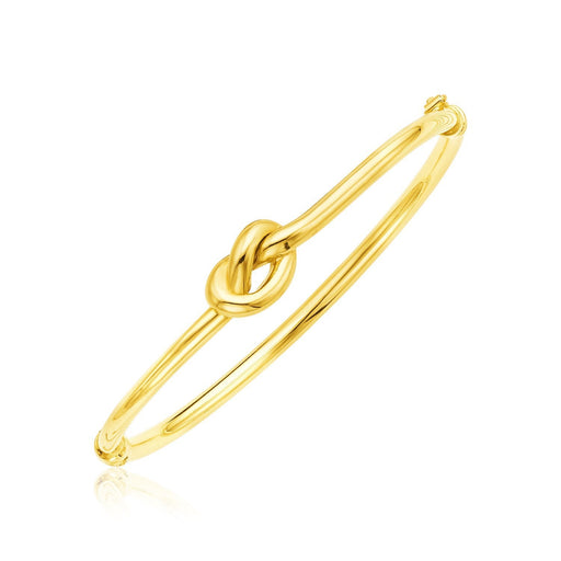 Bids.com 14k Yellow Gold Bangle Bracelet with Polished Knot Bracelets White Smoke 7 / Yellow Gold