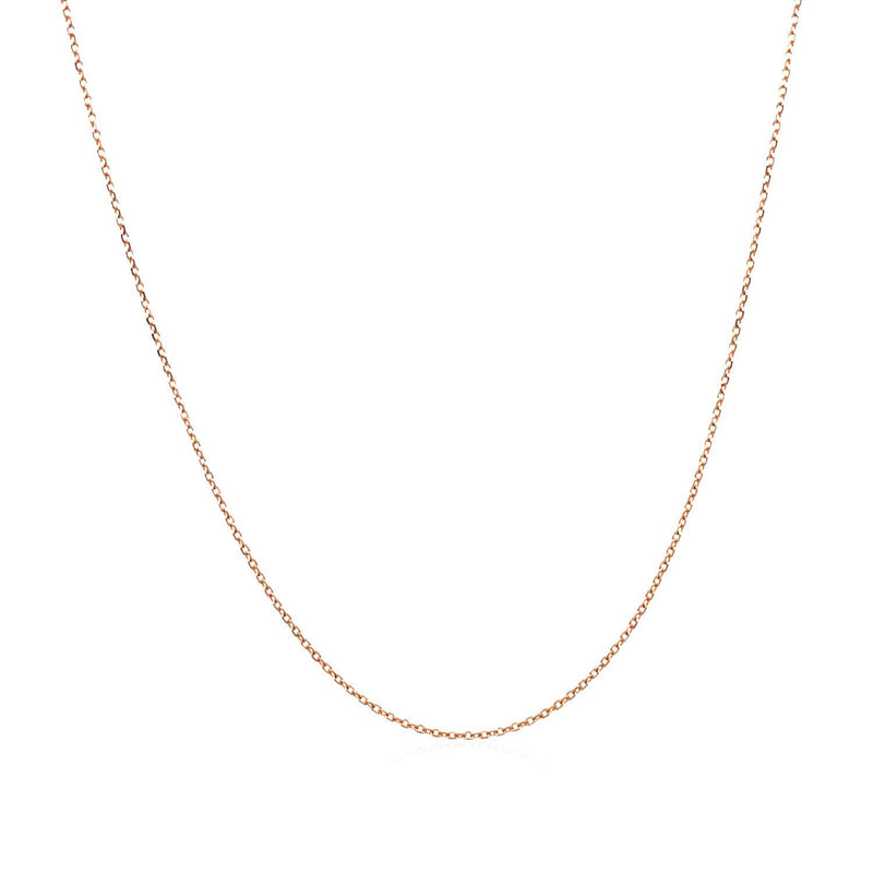 Bids.com 14k Rose Gold Diamond Cut Cable Link Chain 0.7mm Necklaces White Smoke 16 / Rose Gold,18 / Rose Gold,20 / Rose Gold