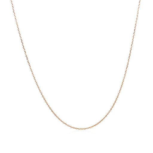 Bids.com 14k Rose Gold Diamond Cut Cable Link Chain 0.7mm Necklaces White Smoke 16 / Rose Gold,18 / Rose Gold,20 / Rose Gold