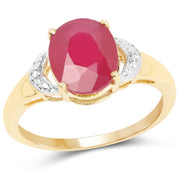 Bids.com 14K Yellow Gold Plated 4.01 Carat Glass Filled Ruby and White Diamond .925 Sterling Silver Ring Rings White Smoke size 5.50,size 7.50,size 9.00,size 6.50,size 6.00,size 7.00,size 8.00