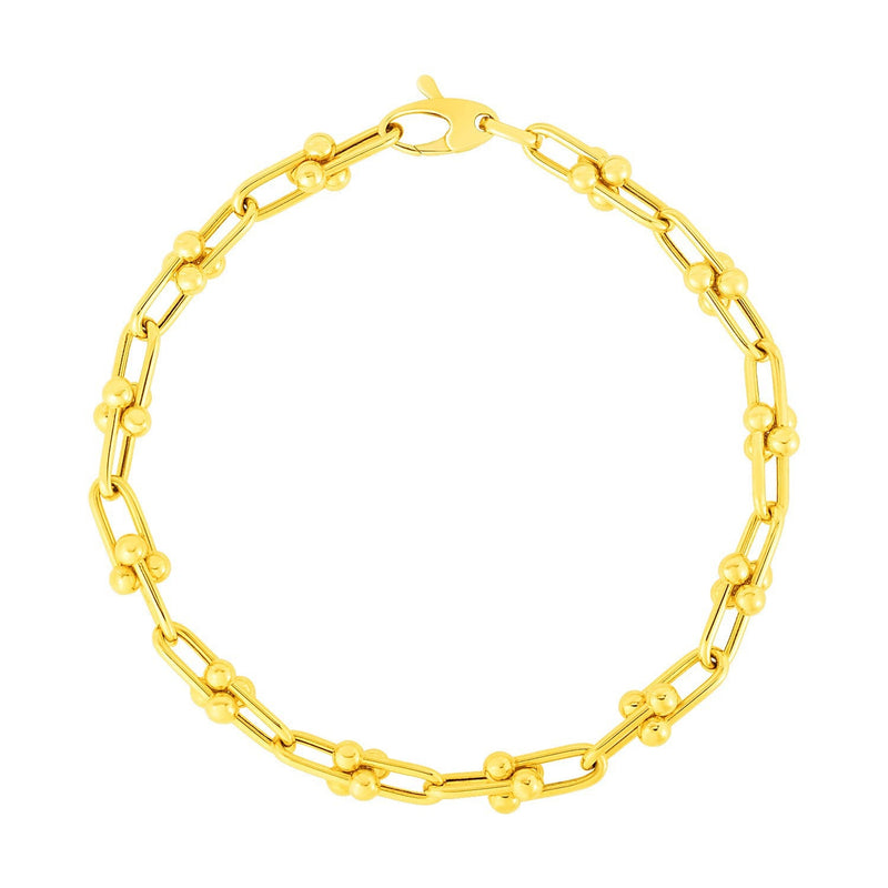 Bids.com 14k Yellow Gold 7 1/2 inch Jax Chain Bracelet Bracelets White Smoke 7.5 / Yellow Gold
