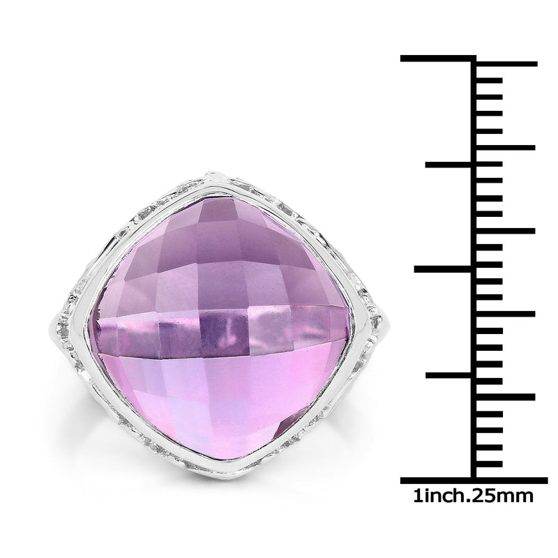 Bids.com 8.40 Carat Genuine Amethyst .925 Sterling Silver Ring Rings White Smoke size 6.00,size 9.00,size 7.00,size 8.00