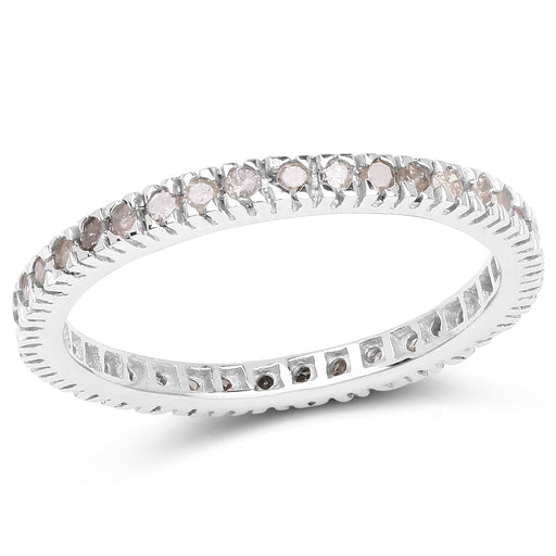 Bids.com 0.57 Carat Genuine Champagne Diamond .925 Sterling Silver Ring Rings White Smoke size 6.00,size 7.00,size 8.00,size 9.00