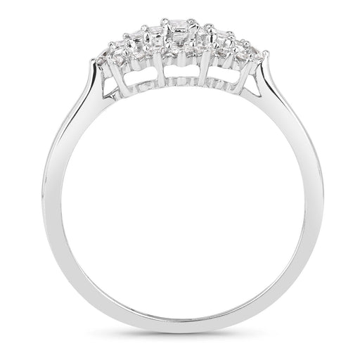 Bids.com 0.37 Carat Genuine White Diamond 14K White Gold Ring (E-F Color, VS-SI Clarity) Rings White Smoke size 8.00